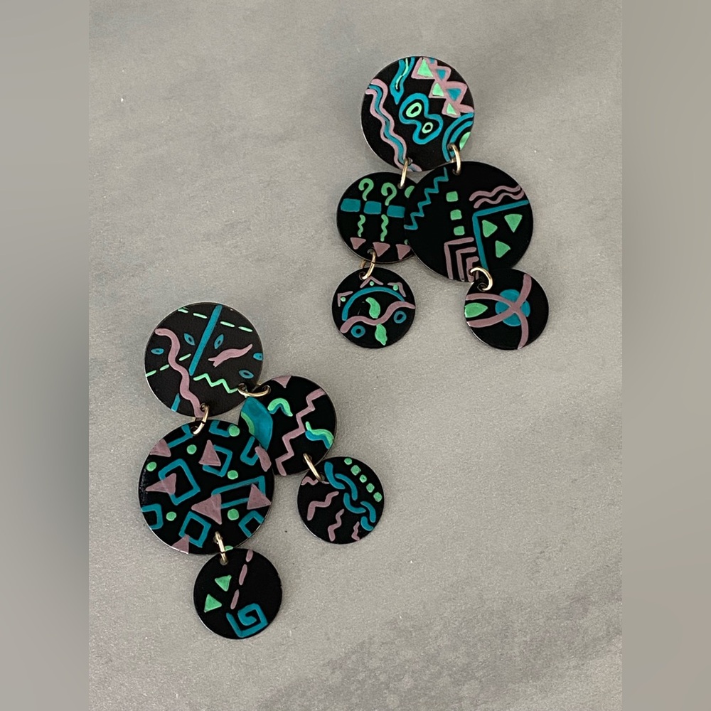 Colorful Multi-Disc Earrings